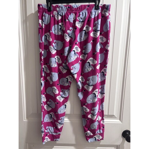 Eeyore Fleece Pajama Jogger Pants Womens Sz Large -12/14 - Picture 3 of 5